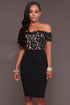Sammy Black Lace Top Off-The-Shoulder Dress